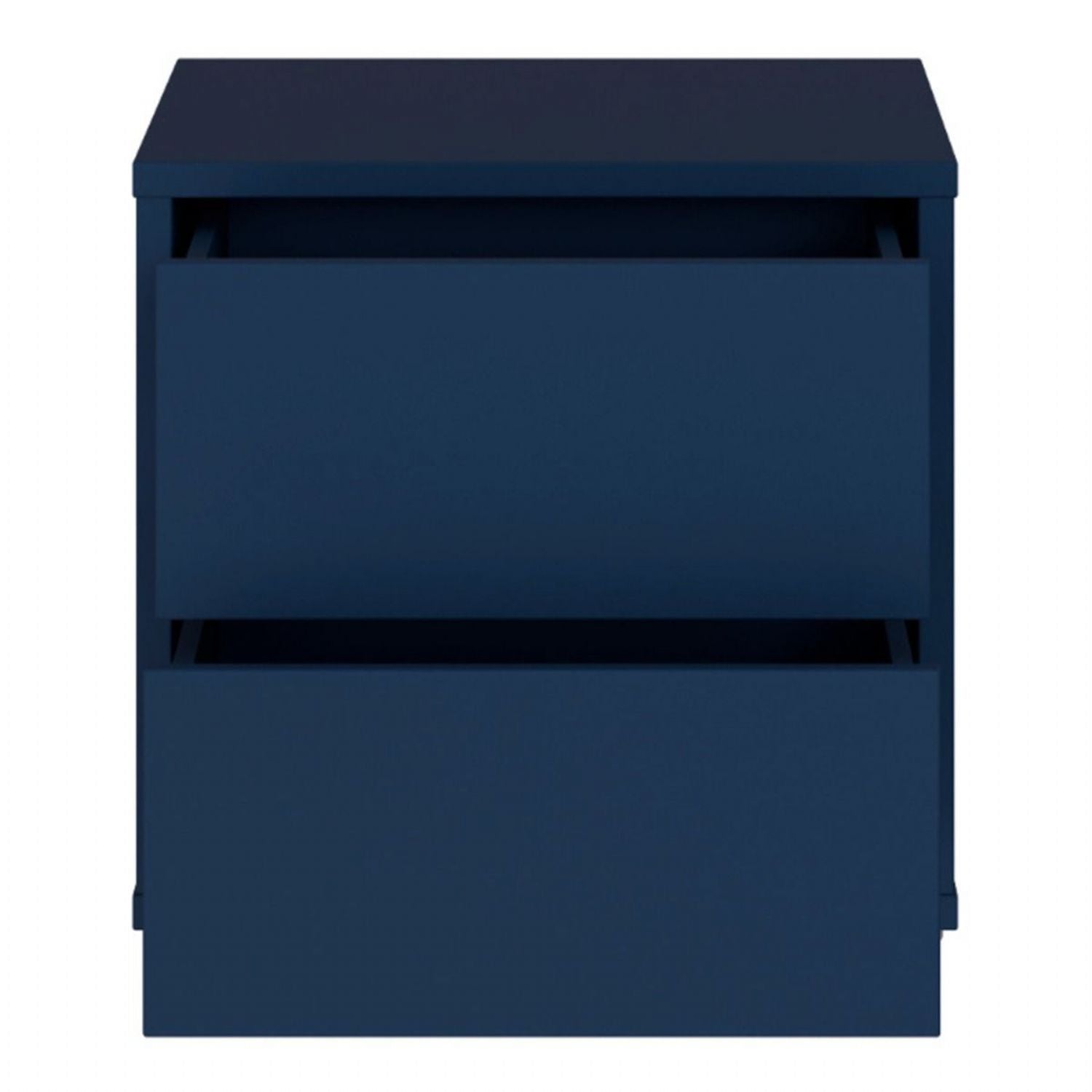 Alice Springs Low Bedside Cabinet with 2 Drawers PushtoOpen in Night Blue