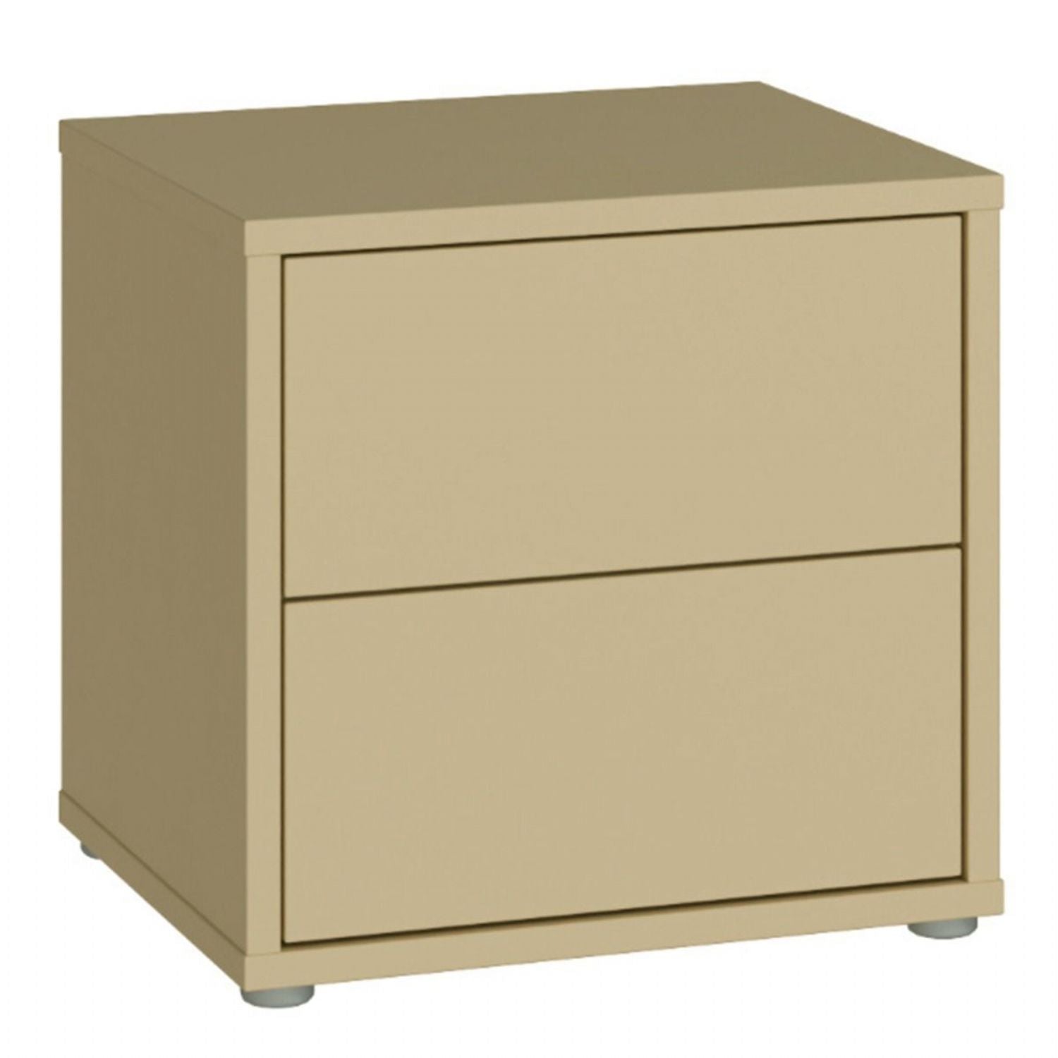 Alice Springs Low Bedside Cabinet with 2 Drawers PushtoOpen in Butter Yellow