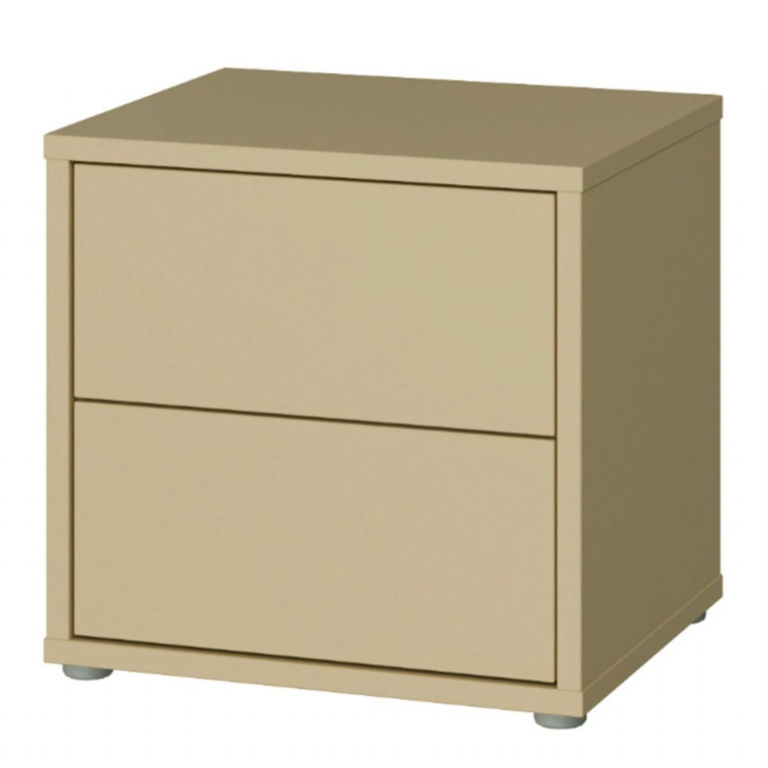 Alice Springs Low Bedside Cabinet with 2 Drawers PushtoOpen in Butter Yellow