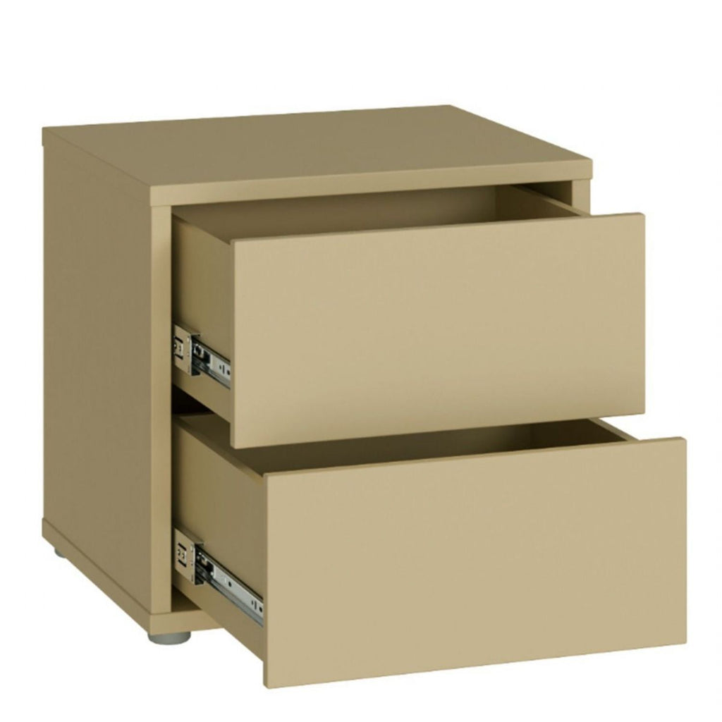 Alice Springs Low Bedside Cabinet with 2 Drawers PushtoOpen in Butter Yellow