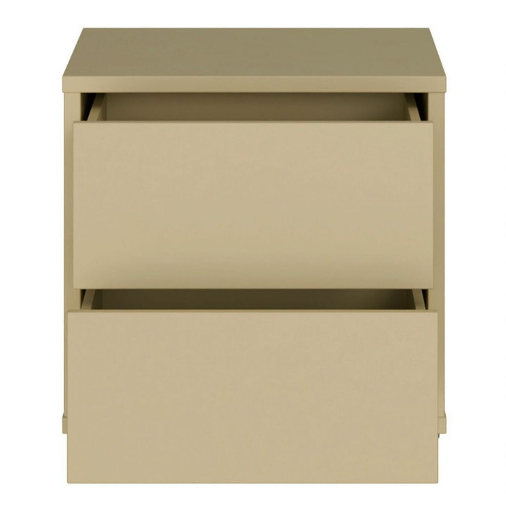 Alice Springs Low Bedside Cabinet with 2 Drawers PushtoOpen in Butter Yellow