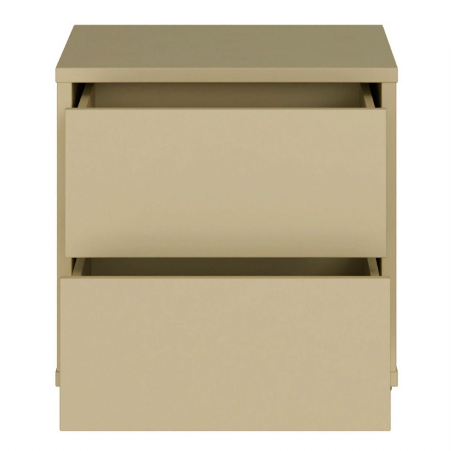 Alice Springs Low Bedside Cabinet with 2 Drawers PushtoOpen in Butter Yellow