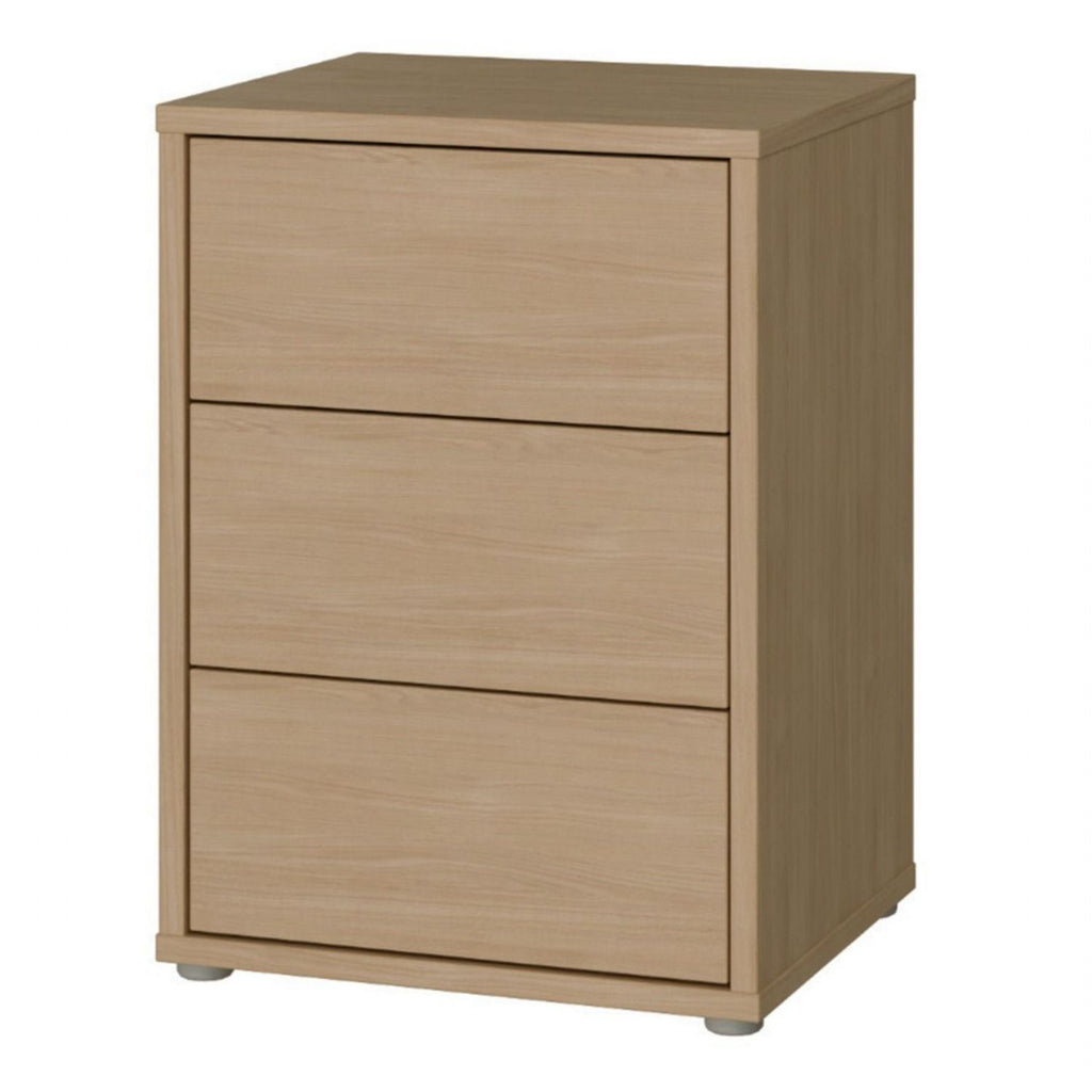 Alice Springs Bedside Cabinet with 3 Drawers PushtoOpen in Elegancia Oak