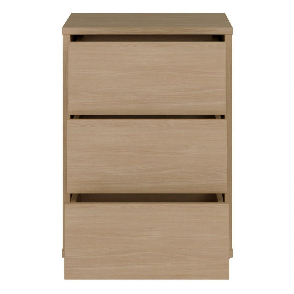 Alice Springs Bedside Cabinet with 3 Drawers PushtoOpen in Elegancia Oak