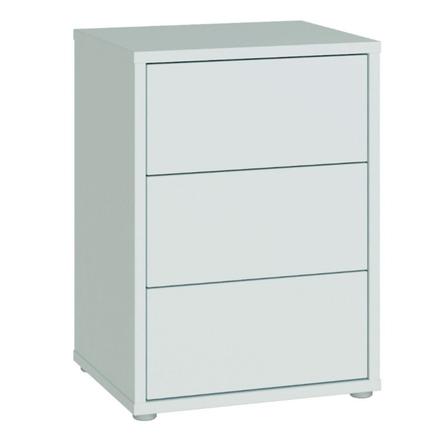 Alice Springs Bedside Cabinet with 3 Drawers PushtoOpen in Light Grey