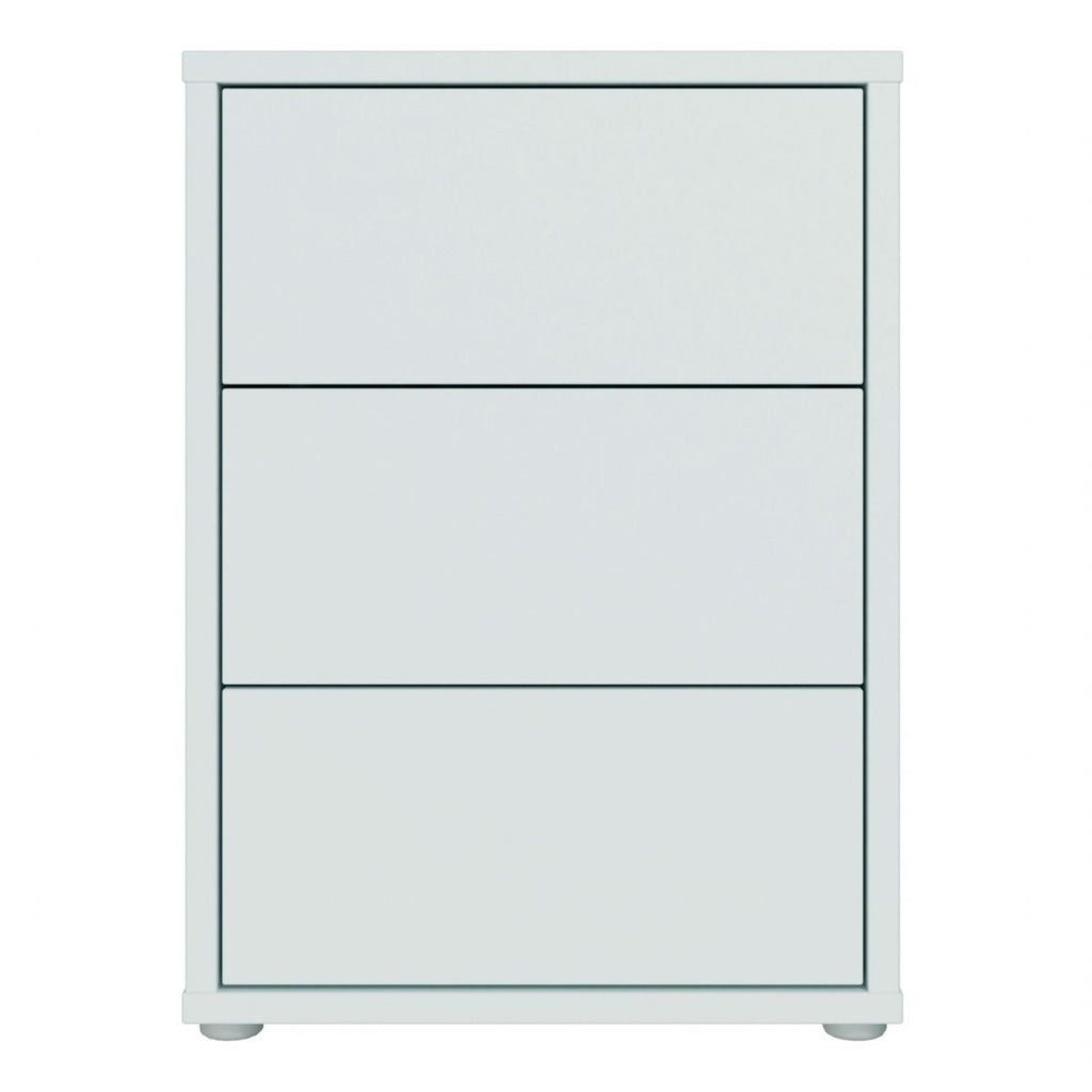 Alice Springs Bedside Cabinet with 3 Drawers PushtoOpen in Light Grey