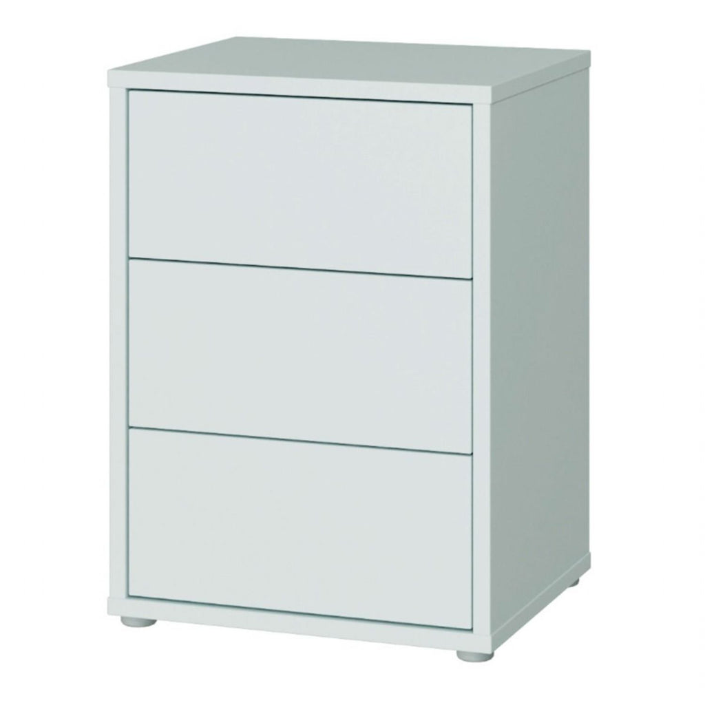 Alice Springs Bedside Cabinet with 3 Drawers PushtoOpen in Light Grey