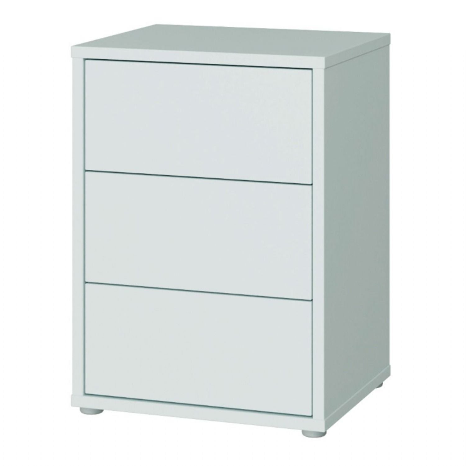 Alice Springs Bedside Cabinet with 3 Drawers PushtoOpen in Light Grey