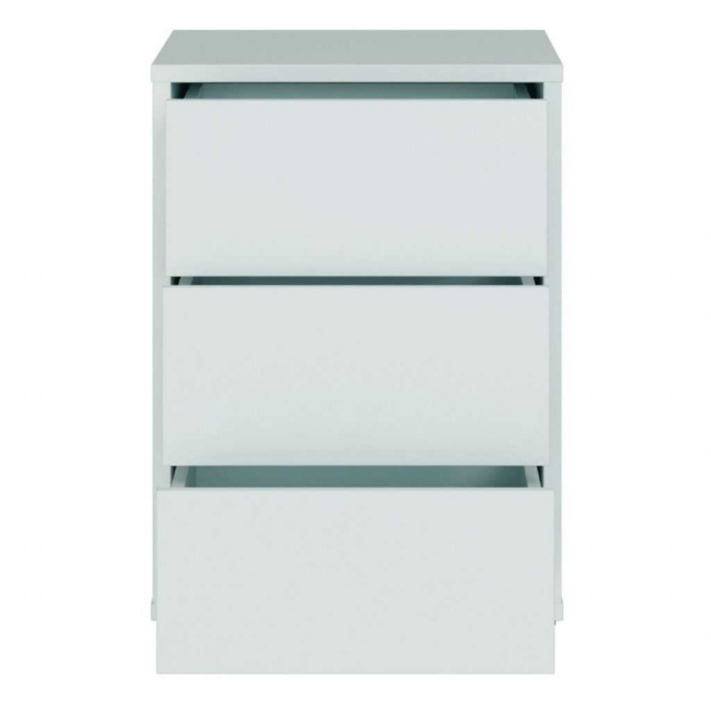 Alice Springs Bedside Cabinet with 3 Drawers PushtoOpen in Light Grey