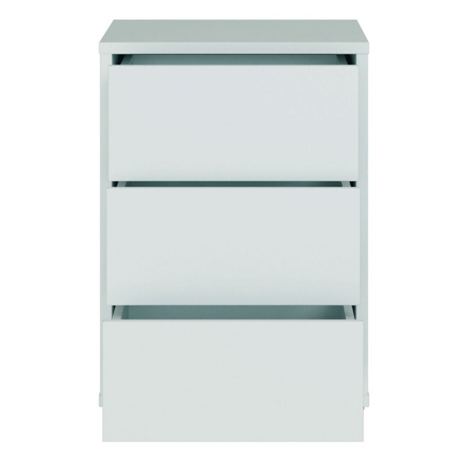 Alice Springs Bedside Cabinet with 3 Drawers PushtoOpen in Light Grey