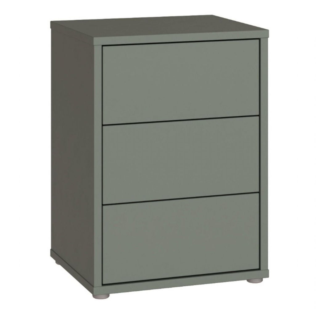 Alice Springs Bedside Cabinet with 3 Drawers PushtoOpen in Sage Green