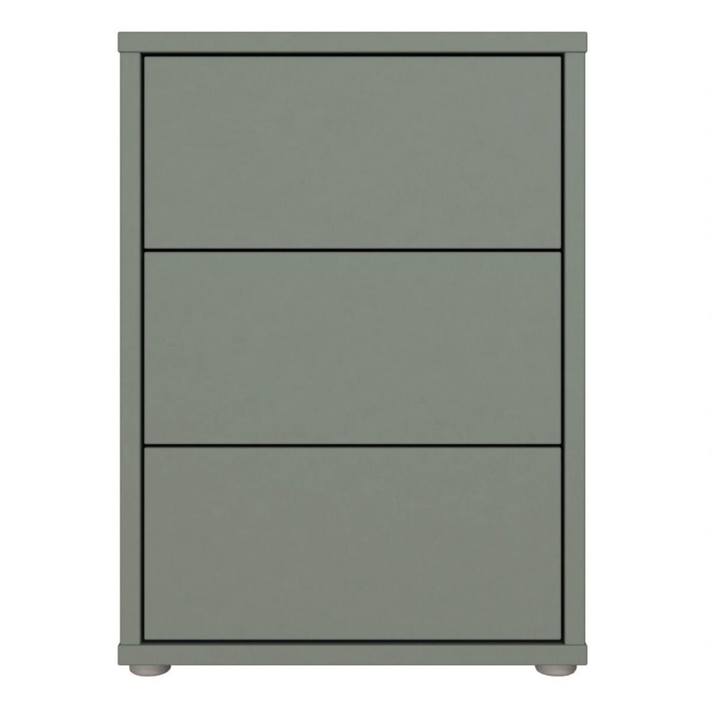 Alice Springs Bedside Cabinet with 3 Drawers PushtoOpen in Sage Green