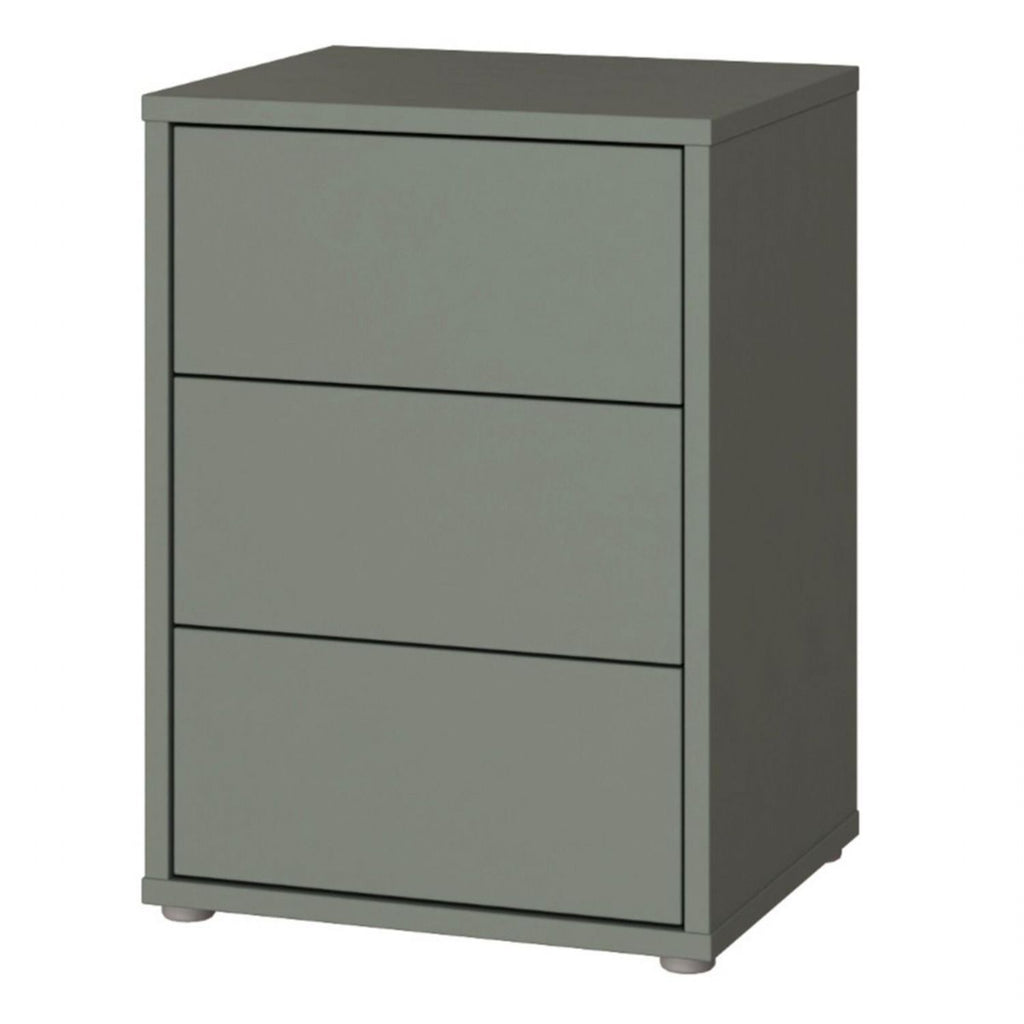 Alice Springs Bedside Cabinet with 3 Drawers PushtoOpen in Sage Green