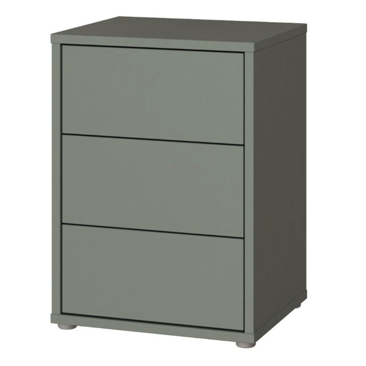 Alice Springs Bedside Cabinet with 3 Drawers PushtoOpen in Sage Green