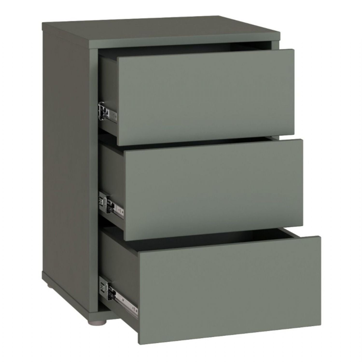 Alice Springs Bedside Cabinet with 3 Drawers PushtoOpen in Sage Green