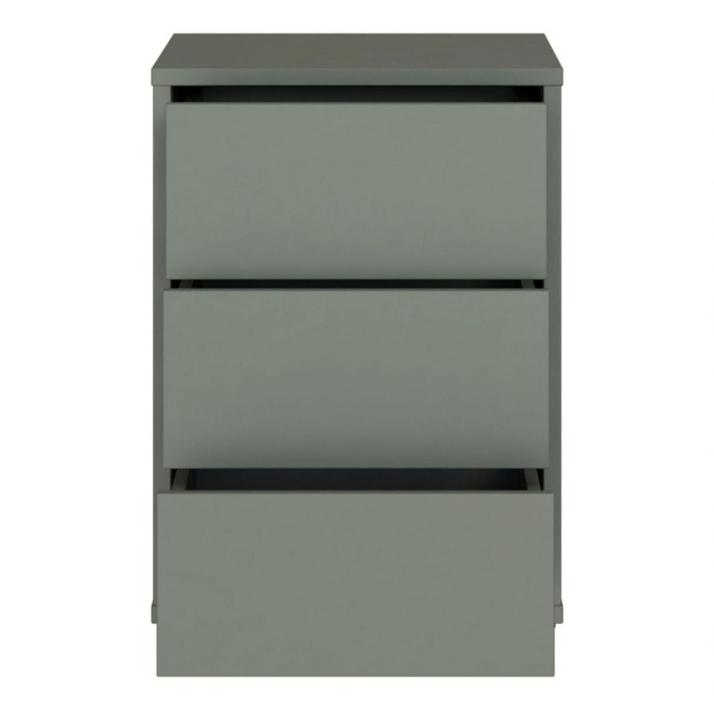 Alice Springs Bedside Cabinet with 3 Drawers PushtoOpen in Sage Green