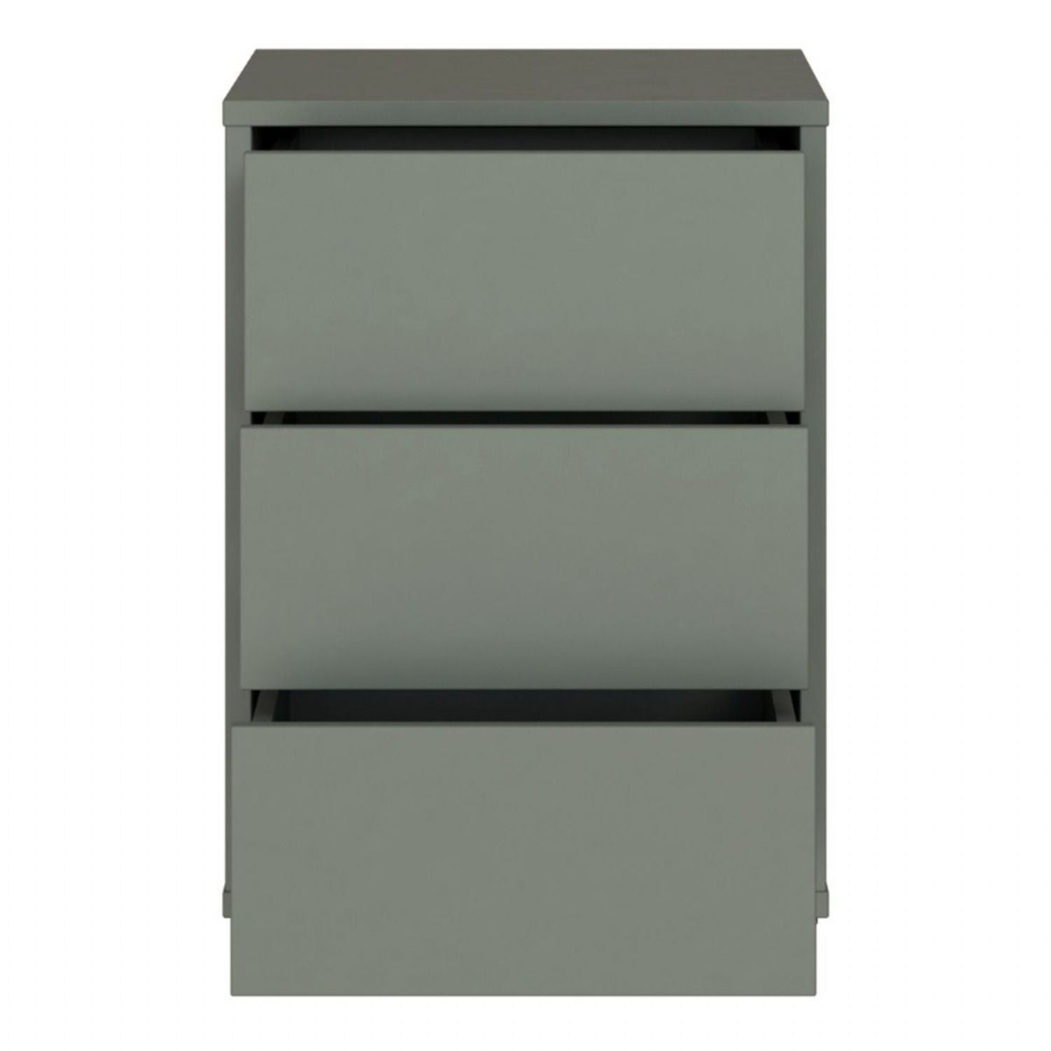 Alice Springs Bedside Cabinet with 3 Drawers PushtoOpen in Sage Green