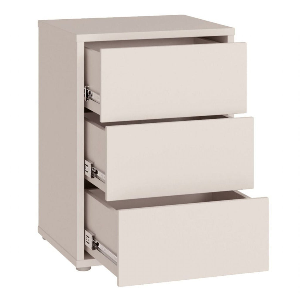 Alice Springs Bedside Cabinet with 3 Drawers PushtoOpen in Sand