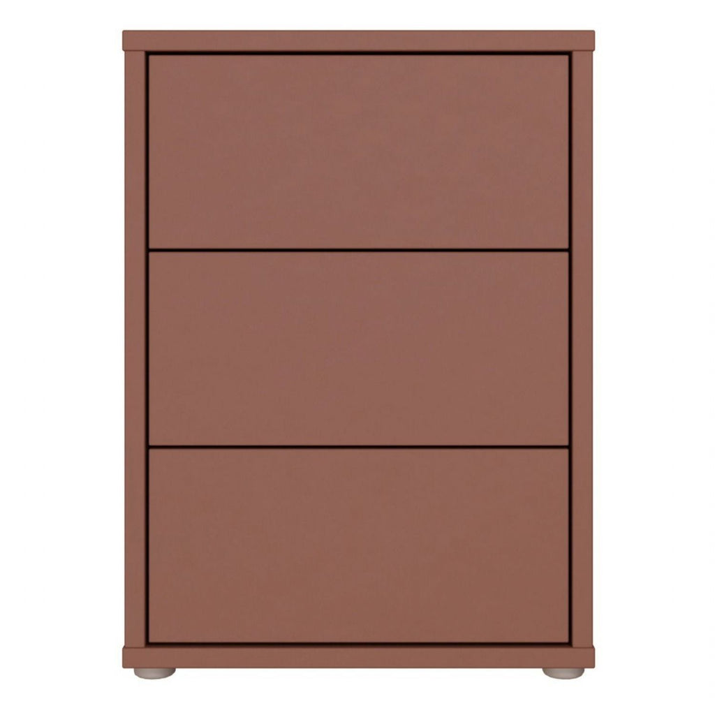 Alice Springs Bedside Cabinet with 3 Drawers PushtoOpen in Terracotta