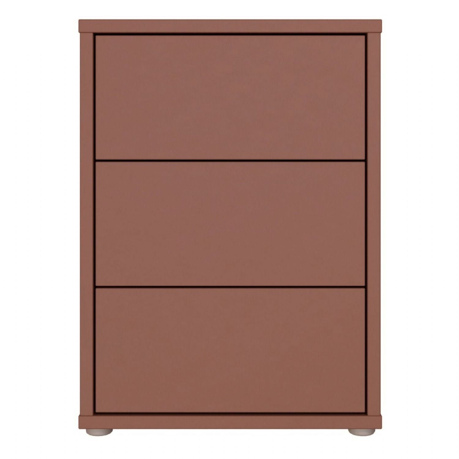 Alice Springs Bedside Cabinet with 3 Drawers PushtoOpen in Terracotta