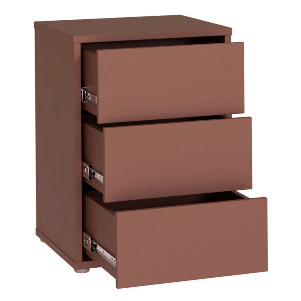 Alice Springs Bedside Cabinet with 3 Drawers PushtoOpen in Terracotta
