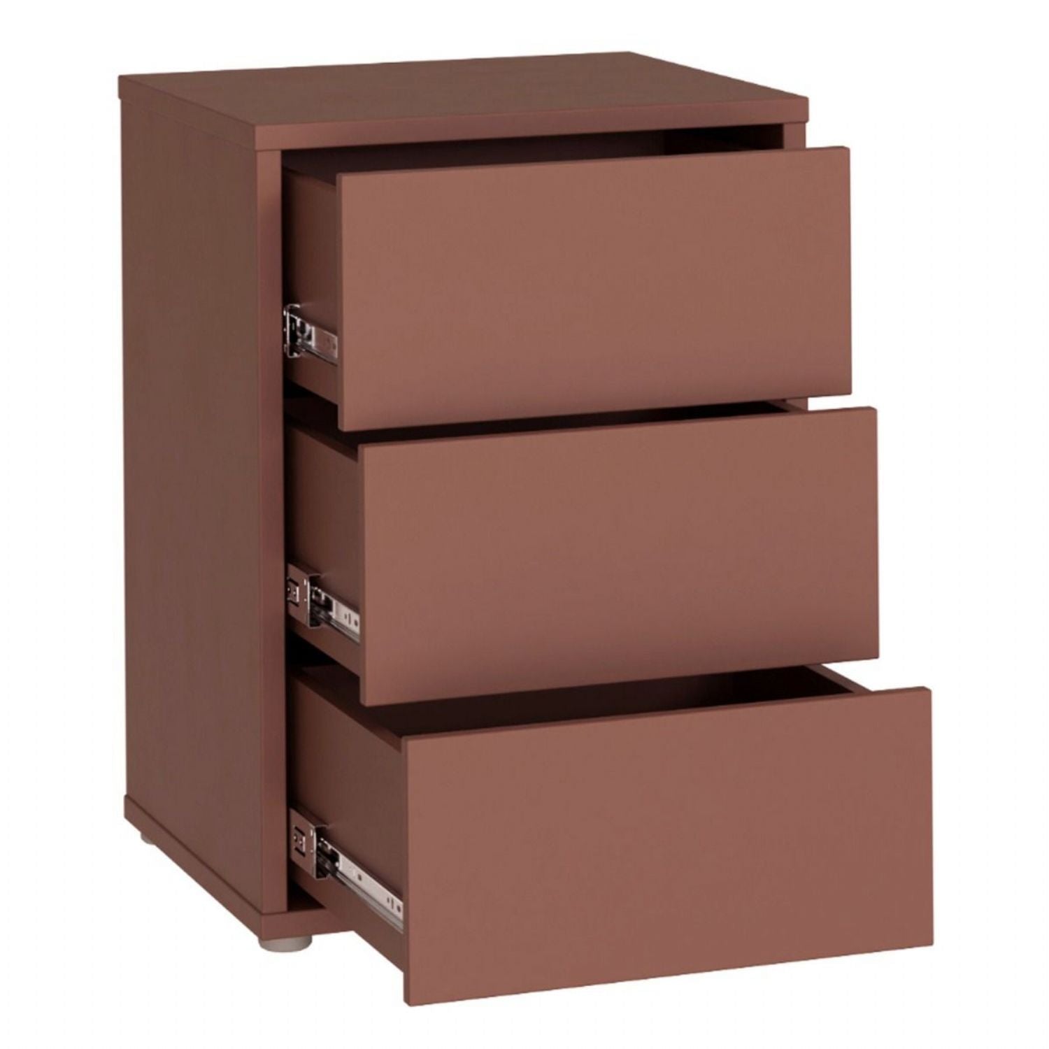 Alice Springs Bedside Cabinet with 3 Drawers PushtoOpen in Terracotta