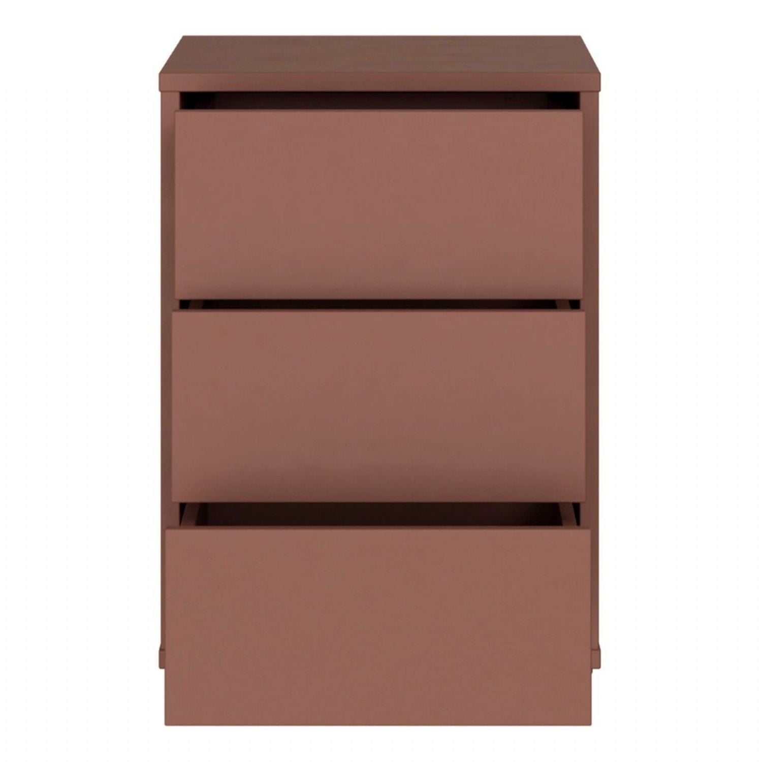 Alice Springs Bedside Cabinet with 3 Drawers PushtoOpen in Terracotta