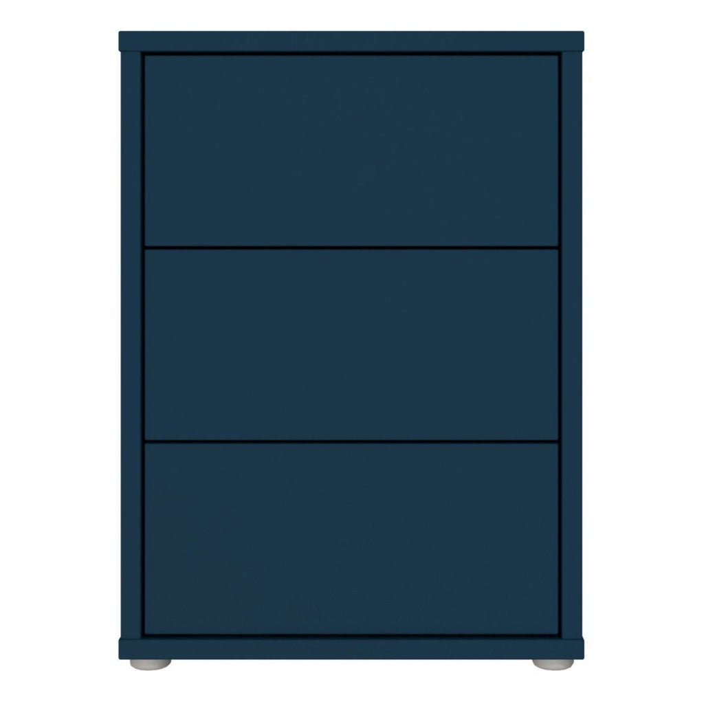 Alice Springs Bedside Cabinet with 3 Drawers PushtoOpen in Night Blue