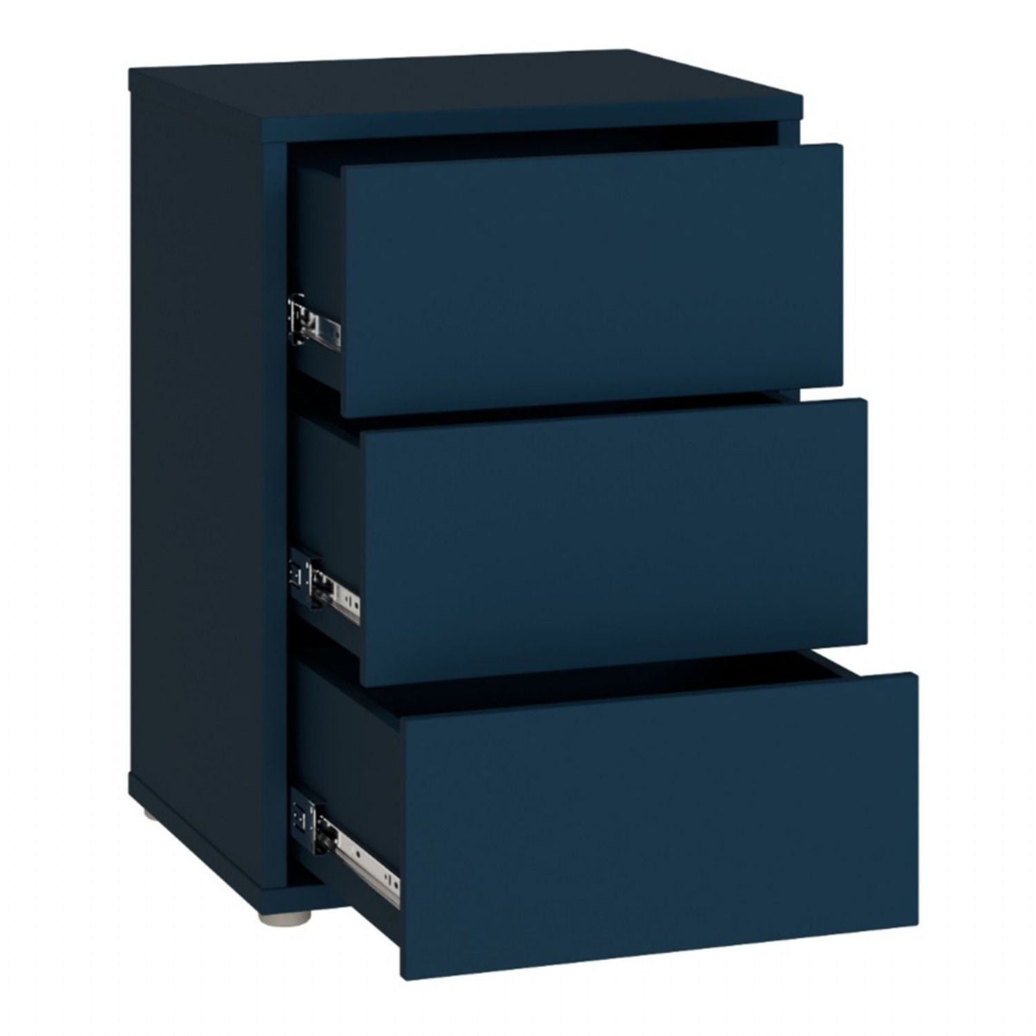 Alice Springs Bedside Cabinet with 3 Drawers PushtoOpen in Night Blue