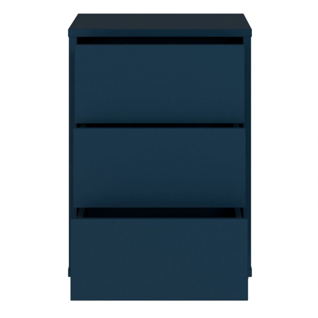 Alice Springs Bedside Cabinet with 3 Drawers PushtoOpen in Night Blue