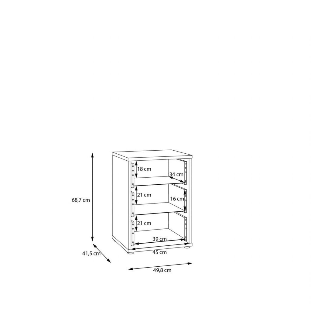 Alice Springs Bedside Cabinet with 3 Drawers PushtoOpen in Night Blue