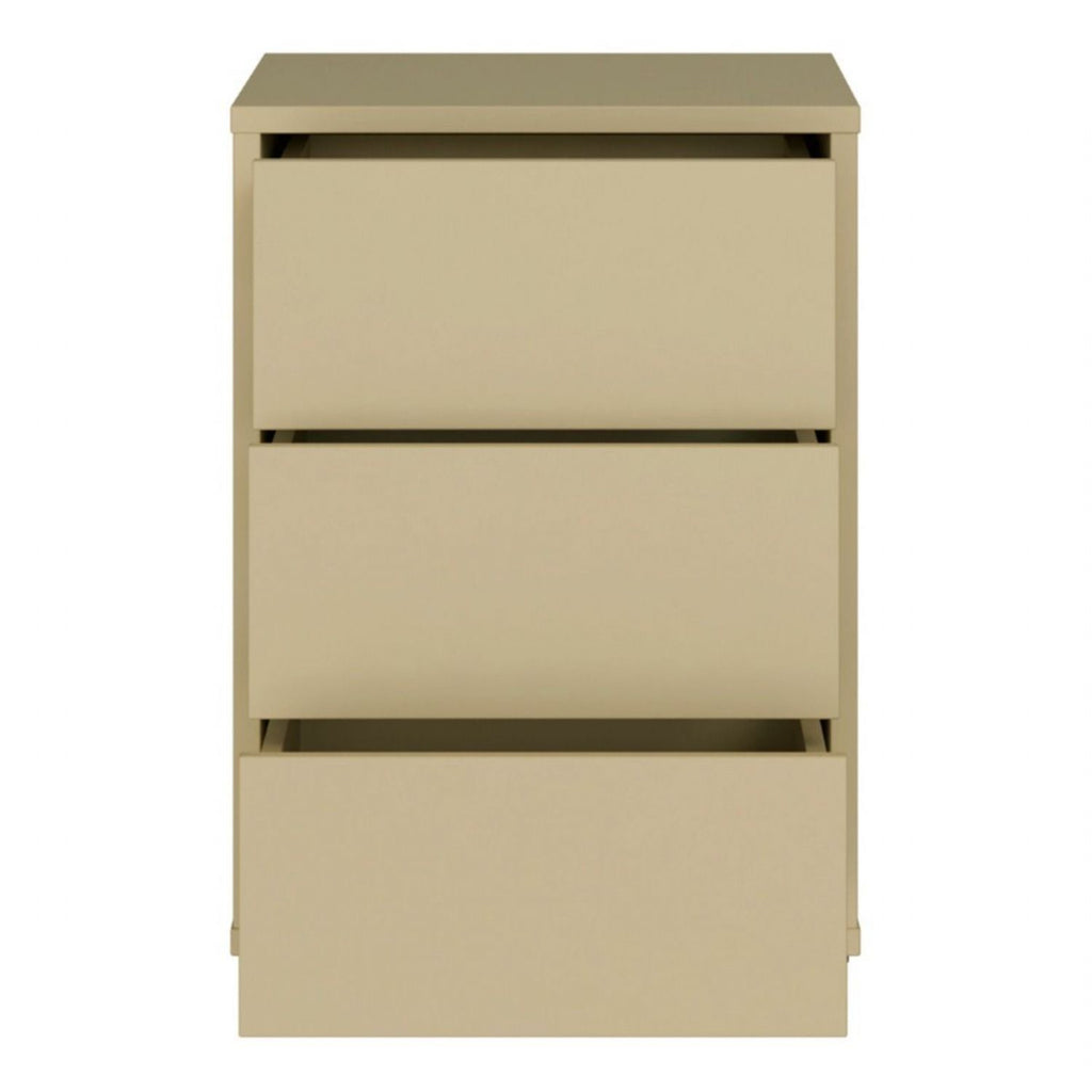 Alice Springs Bedside Cabinet with 3 Drawers PushtoOpen in Butter Yellow