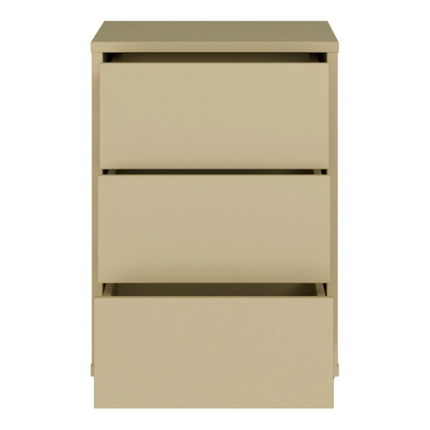 Alice Springs Bedside Cabinet with 3 Drawers PushtoOpen in Butter Yellow