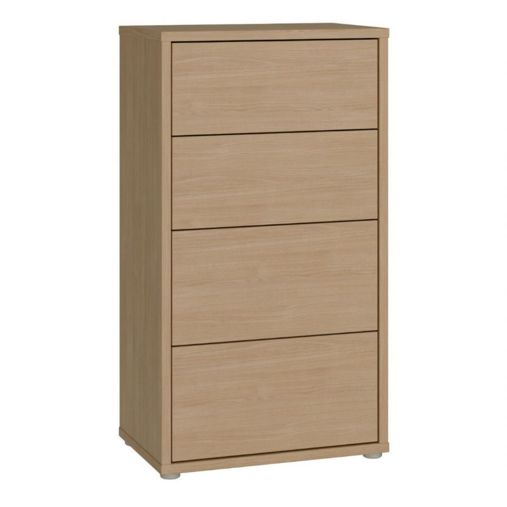Alice Springs Tall 4 Drawer Chest with PushtoOpen Drawers in Elegancia Oak