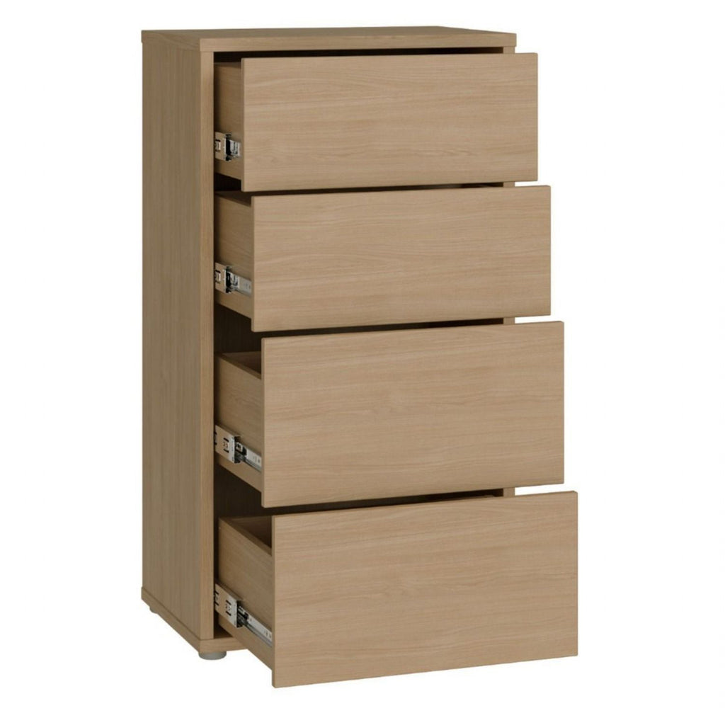 Alice Springs Tall 4 Drawer Chest with PushtoOpen Drawers in Elegancia Oak