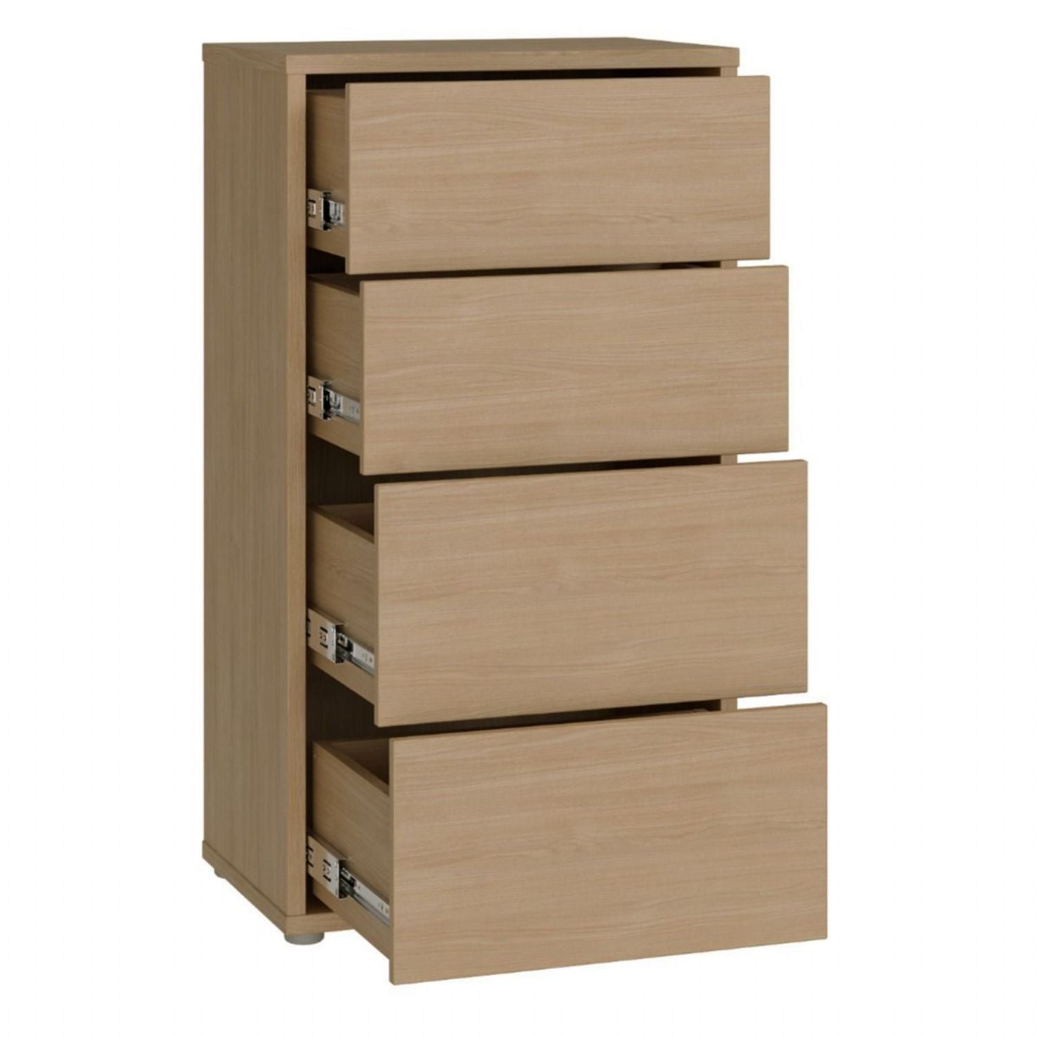 Alice Springs Tall 4 Drawer Chest with PushtoOpen Drawers in Elegancia Oak