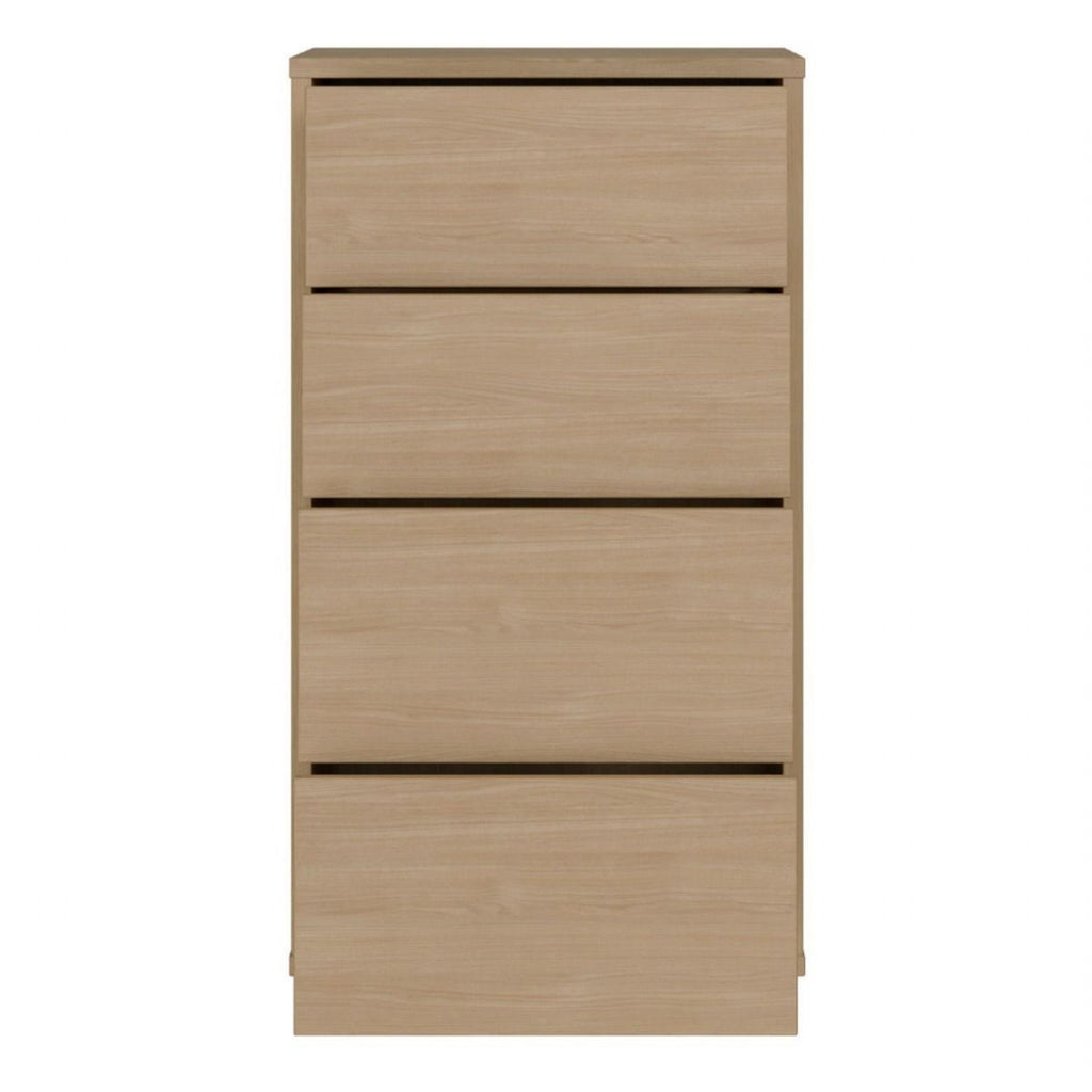 Alice Springs Tall 4 Drawer Chest with PushtoOpen Drawers in Elegancia Oak