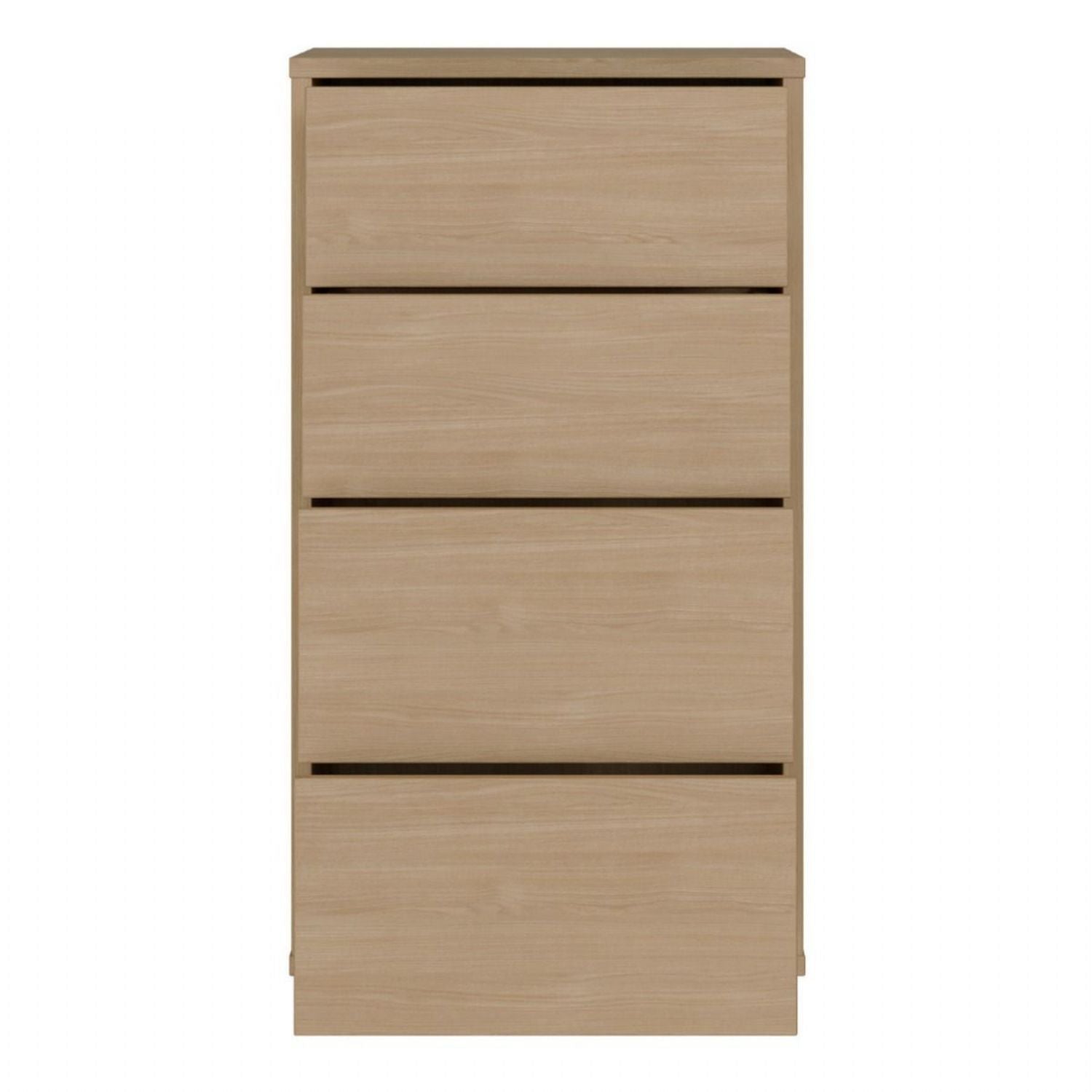 Alice Springs Tall 4 Drawer Chest with PushtoOpen Drawers in Elegancia Oak
