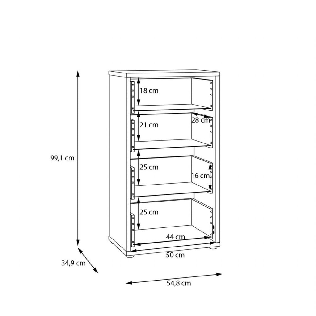 Alice Springs Tall 4 Drawer Chest with PushtoOpen Drawers in Elegancia Oak