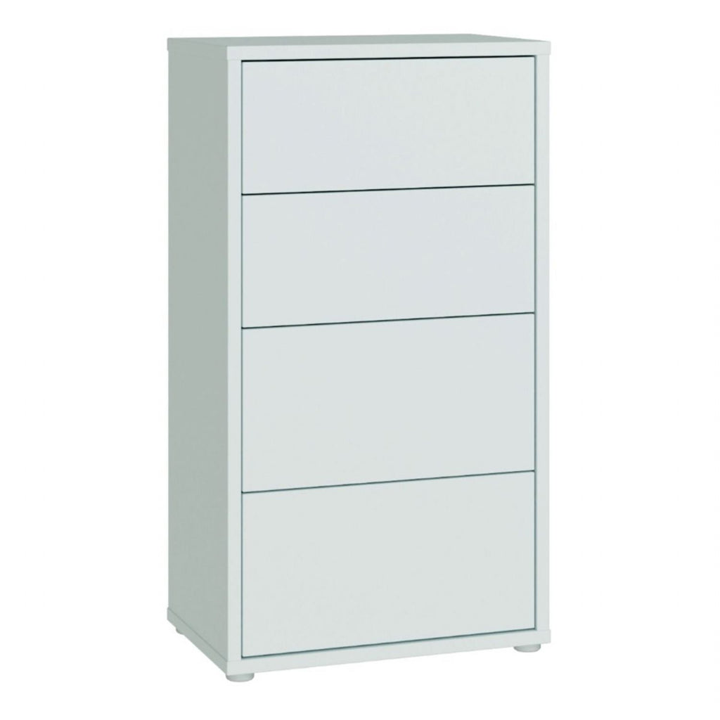Alice Springs Tall 4 Drawer Chest with PushtoOpen Drawers in Light Grey
