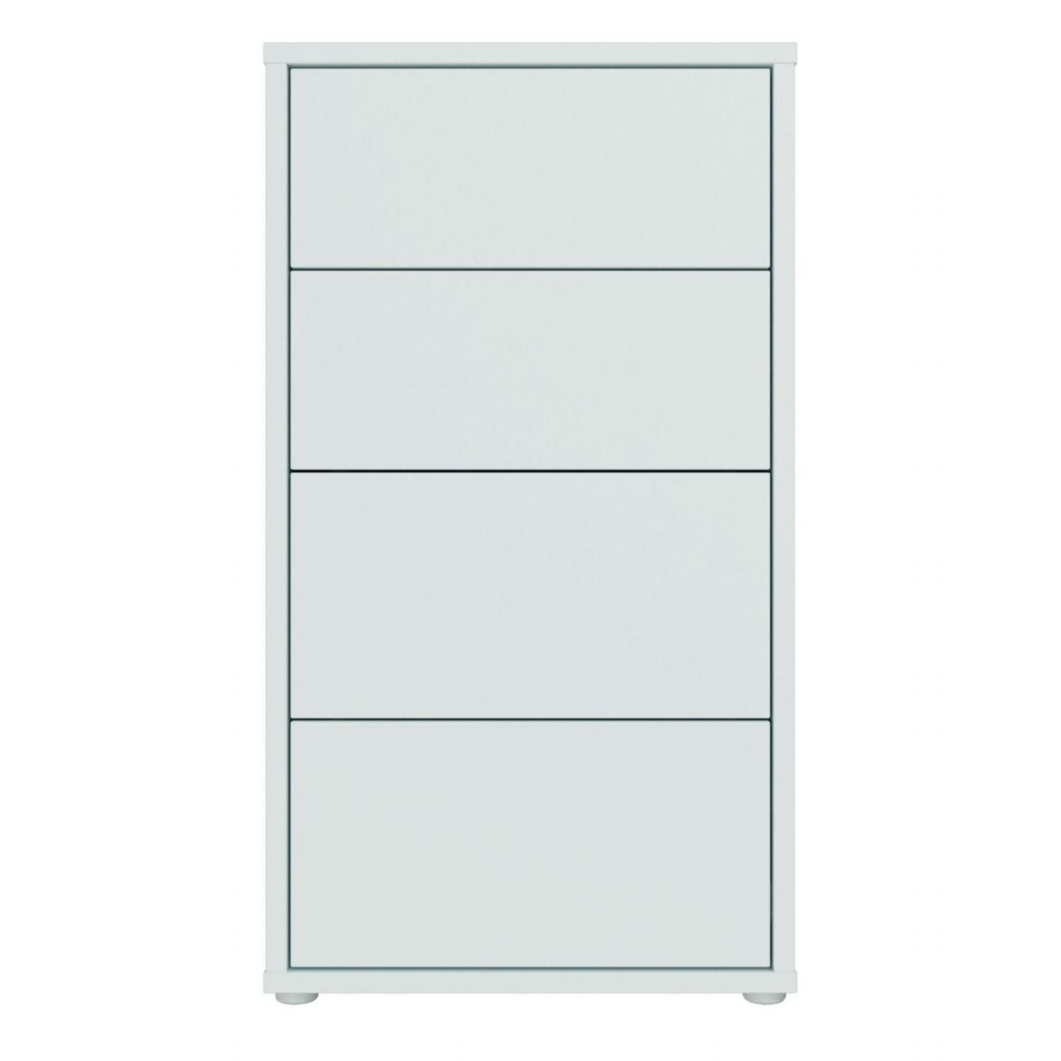 Alice Springs Tall 4 Drawer Chest with PushtoOpen Drawers in Light Grey