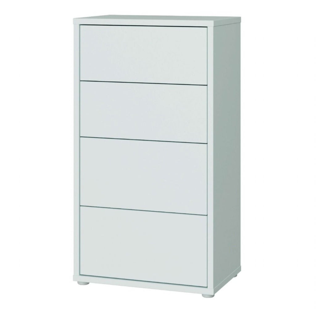 Alice Springs Tall 4 Drawer Chest with PushtoOpen Drawers in Light Grey