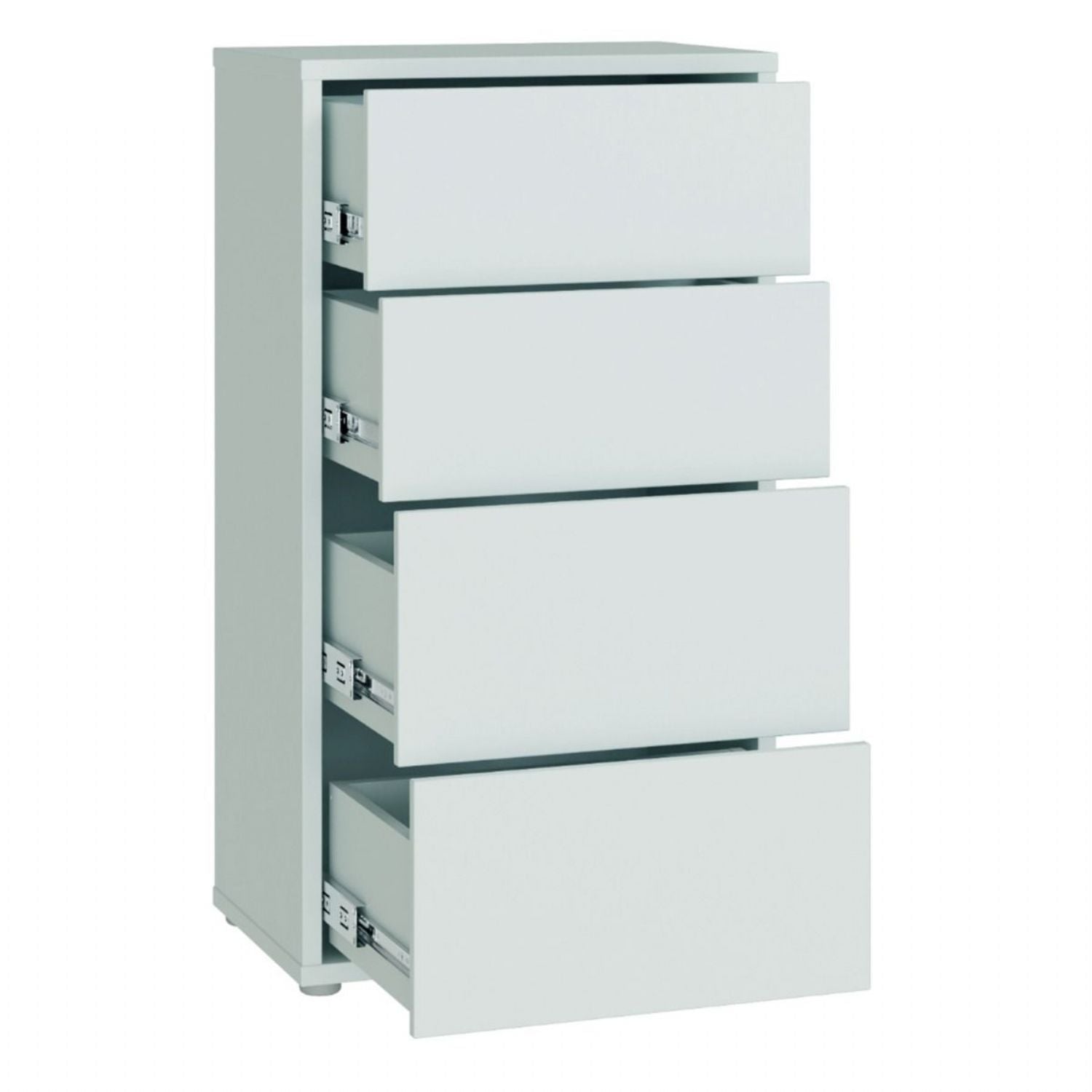 Alice Springs Tall 4 Drawer Chest with PushtoOpen Drawers in Light Grey