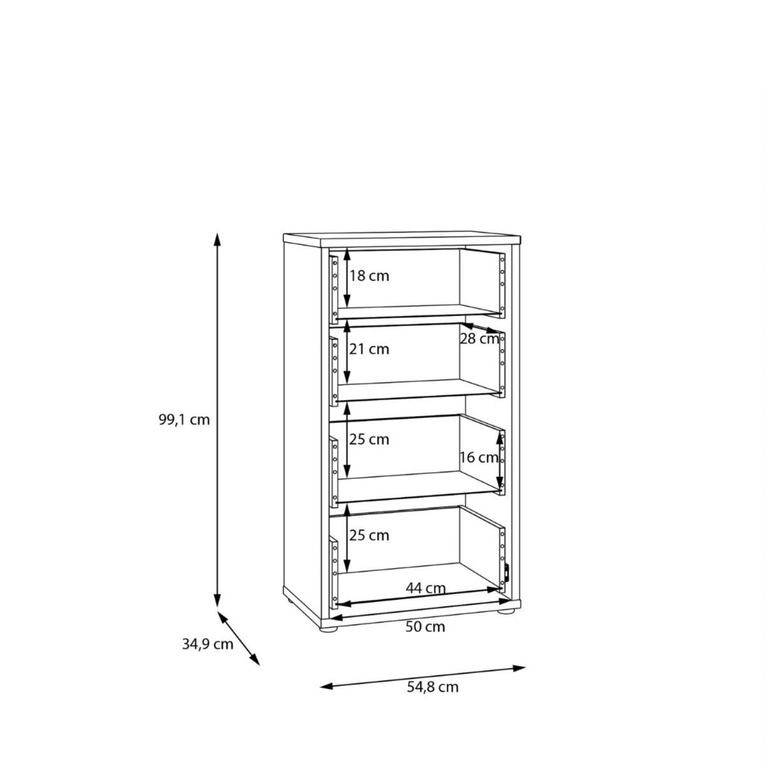 Alice Springs Tall 4 Drawer Chest with PushtoOpen Drawers in Light Grey
