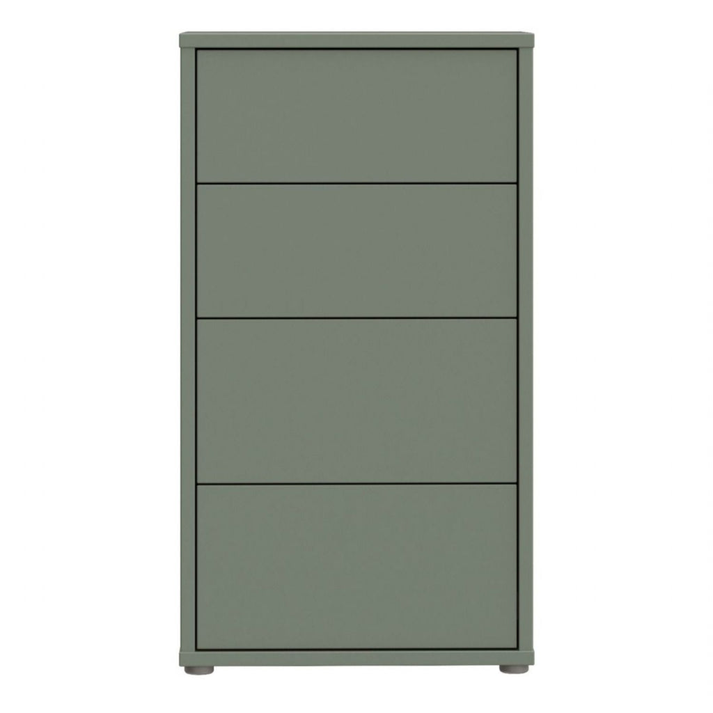 Alice Springs Tall 4 Drawer Chest with PushtoOpen Drawers in Sage Green