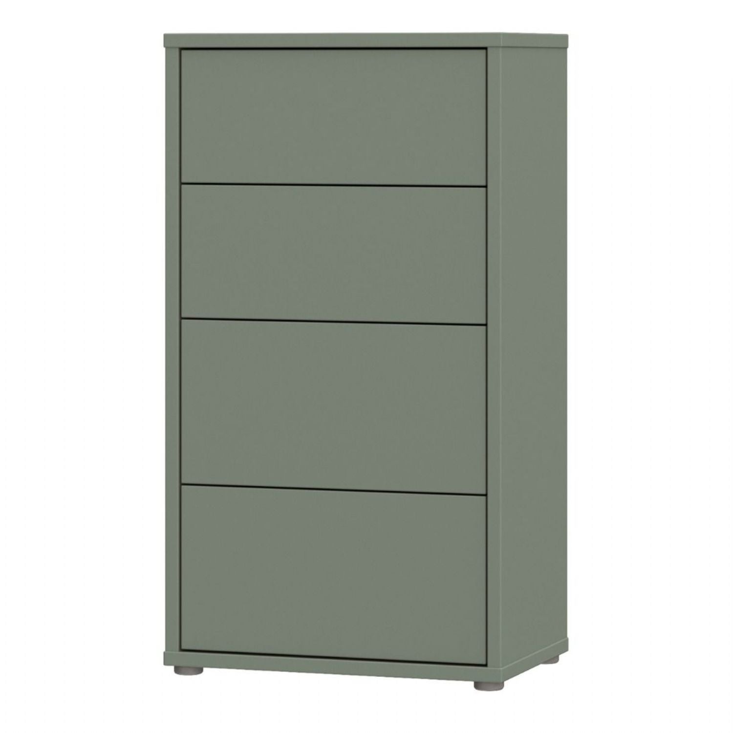 Alice Springs Tall 4 Drawer Chest with PushtoOpen Drawers in Sage Green