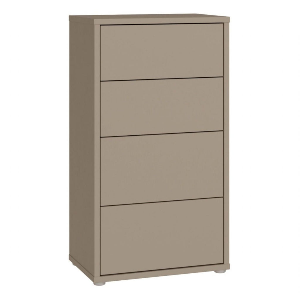 Alice Springs Tall 4 Drawer Chest with PushtoOpen Drawers in Taupe