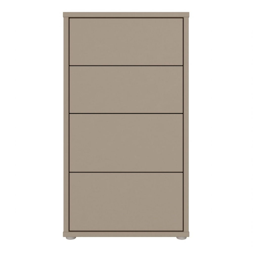 Alice Springs Tall 4 Drawer Chest with PushtoOpen Drawers in Taupe