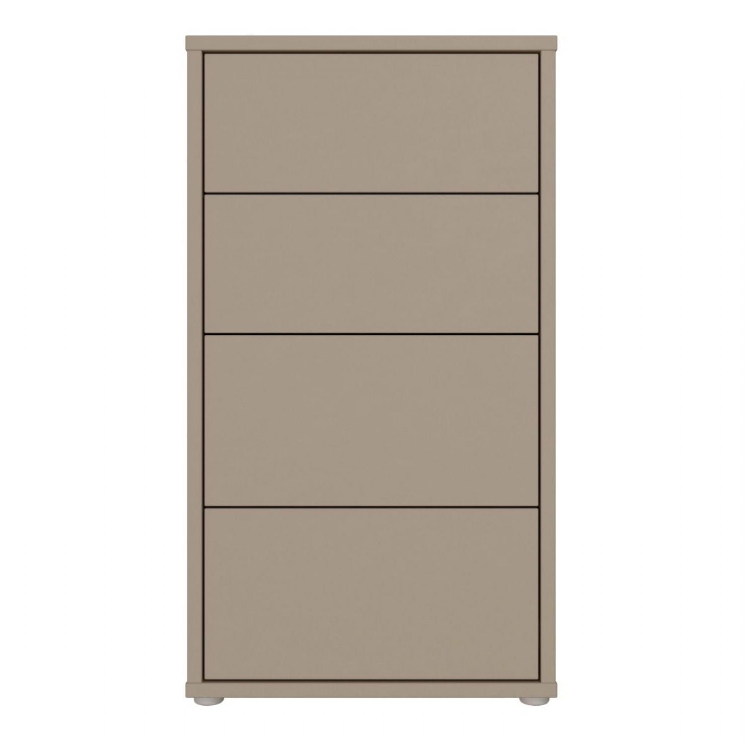 Alice Springs Tall 4 Drawer Chest with PushtoOpen Drawers in Taupe