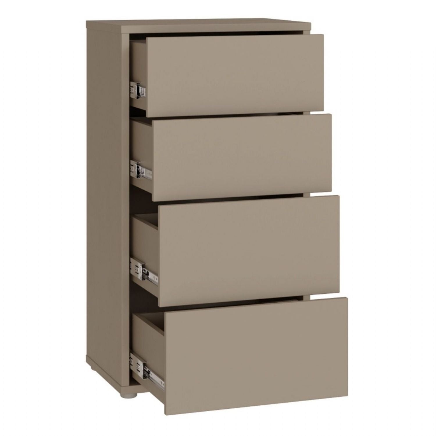 Alice Springs Tall 4 Drawer Chest with PushtoOpen Drawers in Taupe